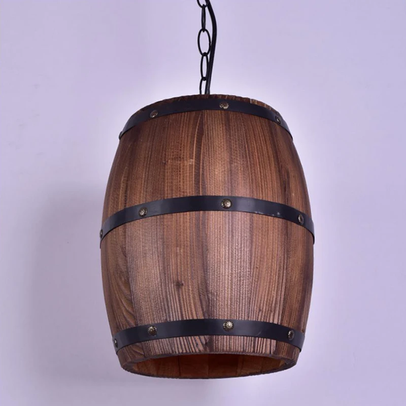 Современная Ретро деревянная свисающая лампа светодиодный Лофт деревянный
