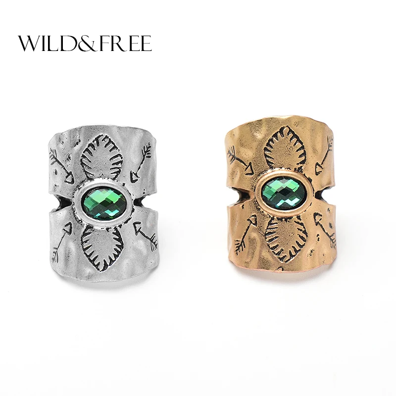 Для женщин богемные широкое кольцо ювелирные изделия с разукрашенными Стекло