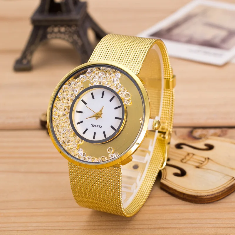 Новинка 2017 года модные повседневные Роскошные Брендовые женские часы с сетчатым