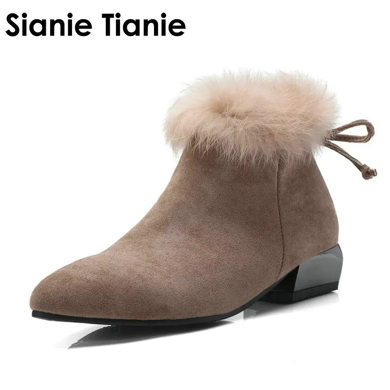 Sianie Tianie 2020 зимняя теплая женская обувь с искусственным мехом женские плюшевые