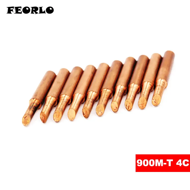 FEORLO 10 шт. + втулка K/SK/IS/B/I/1C/2C 3C/4C/5C/3.2D/2.4D/1.6D/1.2D/0.8D 900M T Чистый медный паяльный