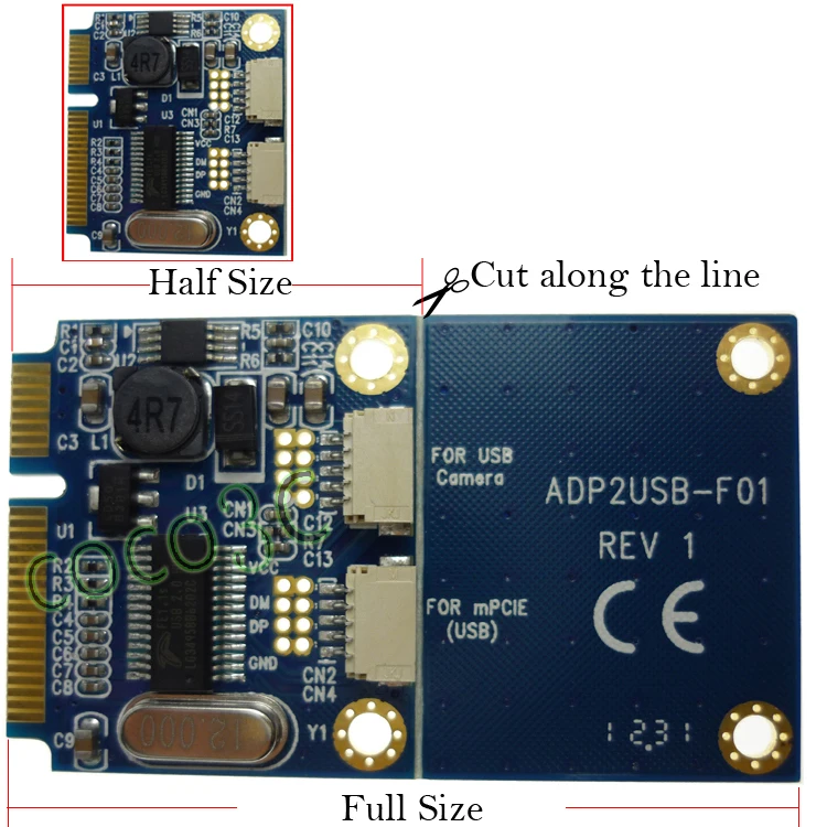 Бесплатная доставка мини PCIe для двойной интерфейс USB адаптер Mini 2 USB2.0 карты и диск