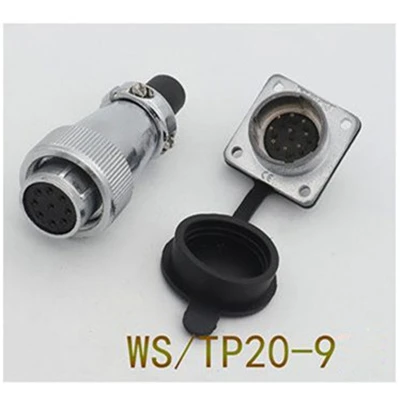 WS20-9Pin 1 комплект WS20 авиационным соединителем 2/3/4/5/6/7/9/12 штепселный Разъем гнездо мужской и женский авиации круговой Мощность Кабельный разъем - Цвет: WS20-9Pin