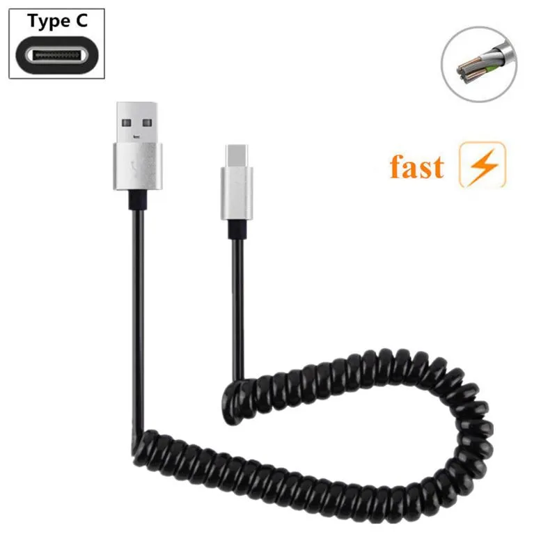 1 м зарядный кабель с пружиной типа C для Sony Xperia 10 plus XZ3 XZ2 Premium XA2 Ultra XA1 XA XZ1 L1 L2 L3