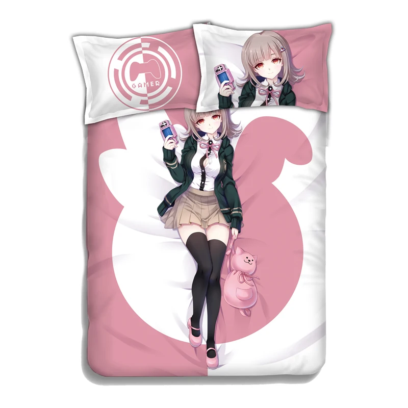 Аниме Danganronpa Nanami ChiaKi простыня или пододеяльник с двумя наволочками постельное