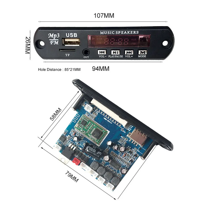 12 В Bluetooth 4 0 APE FLAC WAV WMA MP3 AMP аудио декодер плата стерео приемник 10 Вт + dgeital усилители