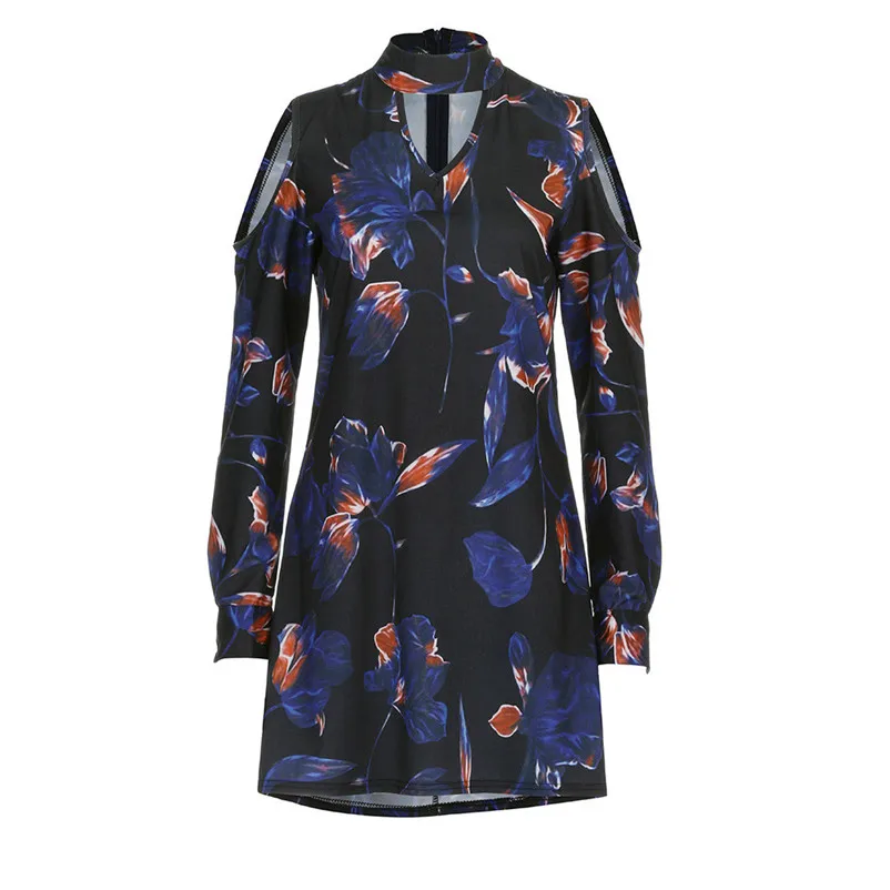 Платье женские свободные мини трапециевидной формы Повседневная темно синие