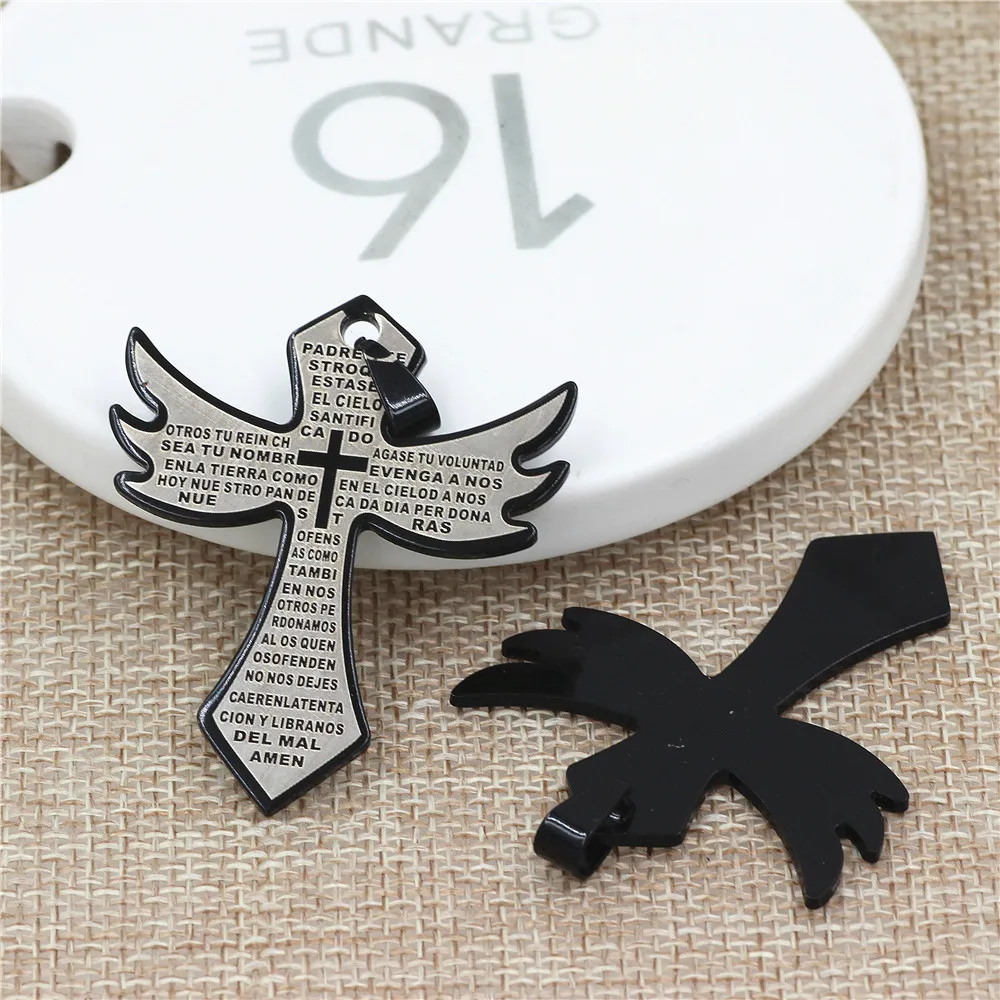 2 стиля буквы титановая сталь крест кулон ожерелье для мужчин ювелирные изделия