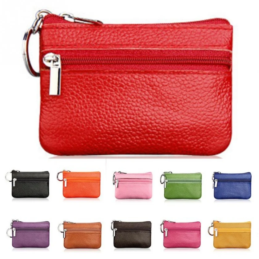 

2019 Brand Casual Women Fashion Genuine Leather Car Key Holder Keyring Pouch Coin Purse Case Wallet