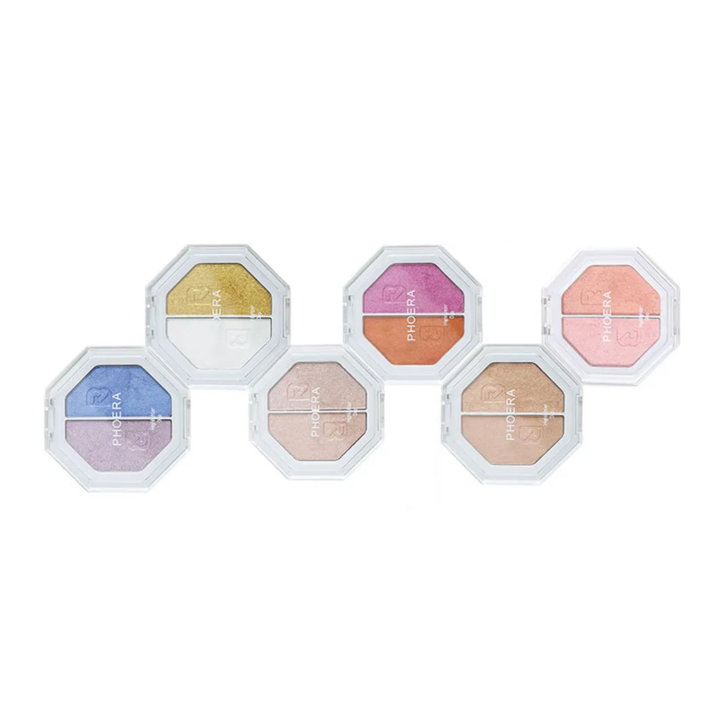 Ladies Eyeshadow Makeup Two-tone Make Up Shimmer Cream Face Highlight Cosmetic Palette de sombra sombras ojos HOT |