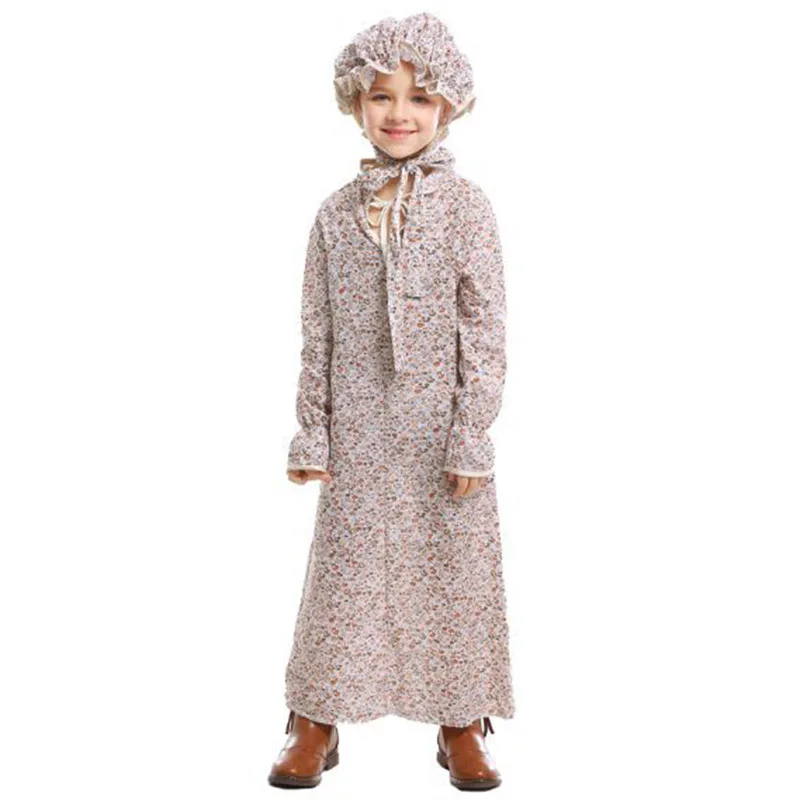 Kids Fairy Tale Little Red Riding Hood Wolf Grandmother Costumes Cosplay for Girls Halloween Game Idyllic Farm Apron | Тематическая