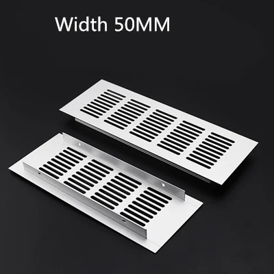 Width 50MM Вентиляционные отверстия перфорированный лист алюминиевая вентиляционная решетка вентилятор решетка крышка Вентиляция для шкафа обуви кондиционер домашний декор крышка - Цвет: Width 50MM