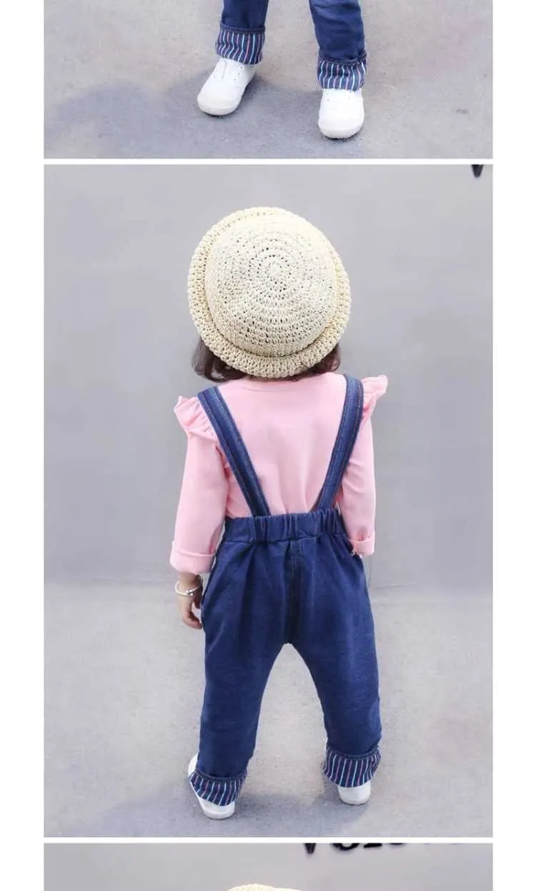 Детский джинсовый комбинезон с длинным рукавом на девочку | Мать и ребенок