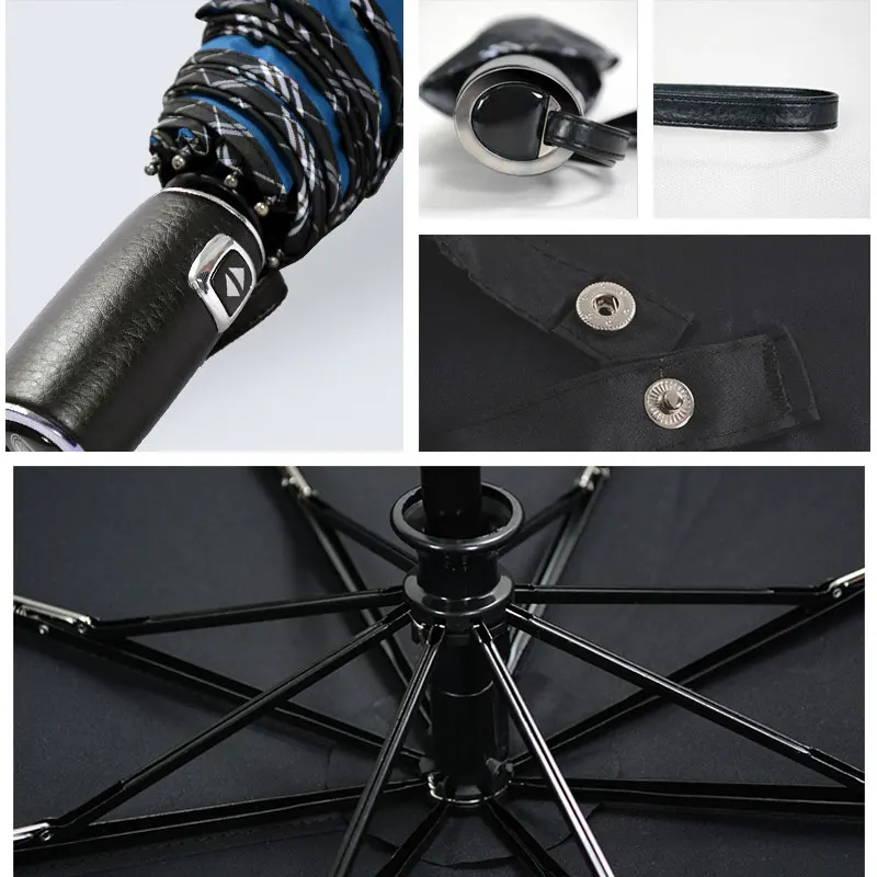 Британский стиль фирменный складной зонт для дождливой погоды женский