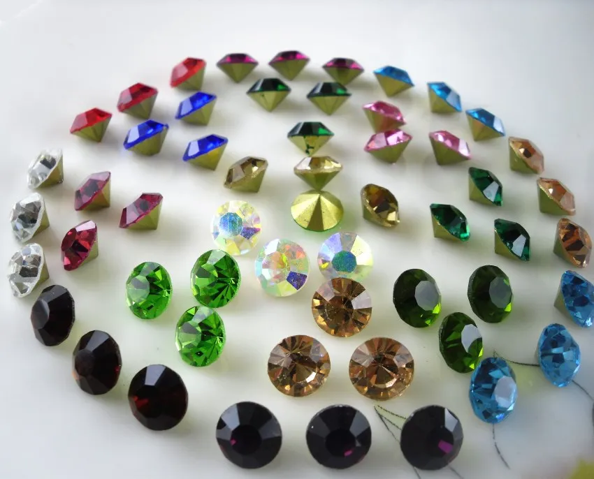 14 шт. круглые стеклянные Чехлы для обуви и шляпы 8 мм|decorative applique|point backpoint back rhinestones |