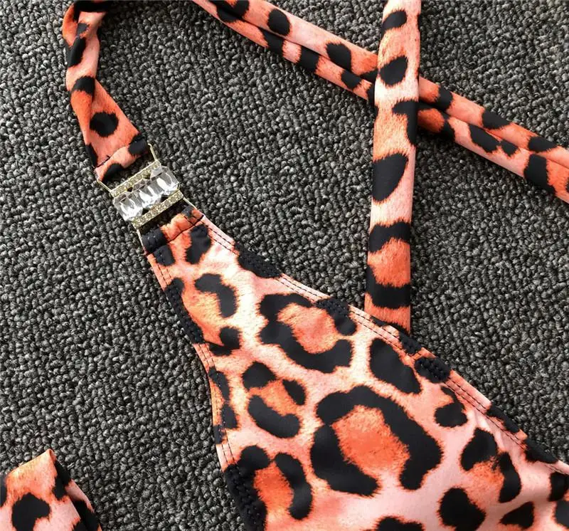 Misswim Цельный купальник с глубоким вырезом женский леопардовый боди для ребенка