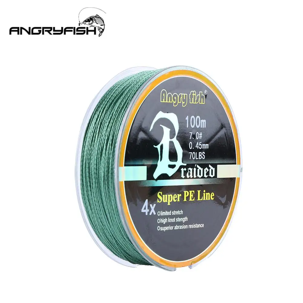

Angryfish Diominate PE Line 4 Strands Braided 100m/109yds Super Strong Fishing Line 10LB-80LB