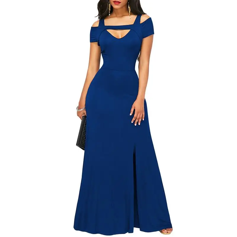 Женское винтажное длинное платье с открытыми плечами и высокой талией|vintage maxi