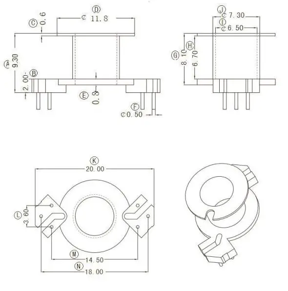 Драйвер RM6 IGBT & MOSFET SCR Высокочастотный импульсный источник питания трансформатор 3