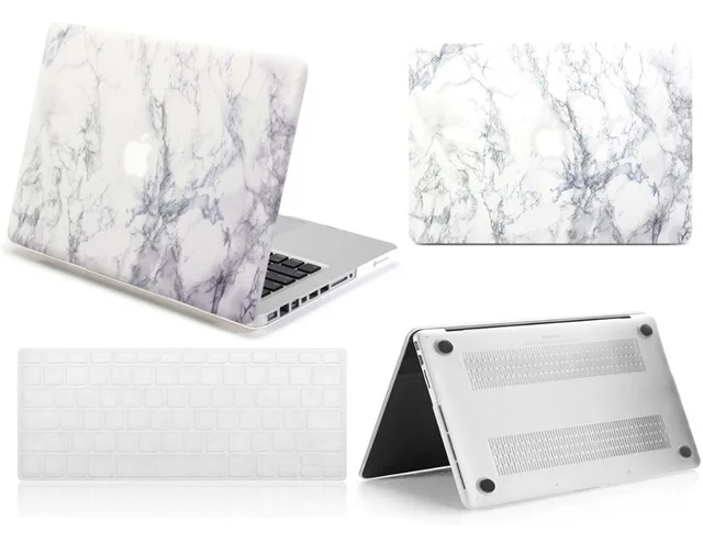 Новый жесткий чехол POSEIT с белым мрамором клавиатурой для Macbook Pro 13 15 Retina Air 11 12