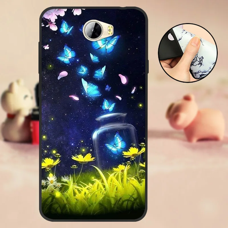T05 Для huawei Y5 II чехол для huawei Y5 2 Y5II CUN-L21 CUN-U29 задняя крышка Y6 II Компактный Мягкий ТПУ силиконовый чехол для Honor 5A LYO-L21 черный - Цвет: T05
