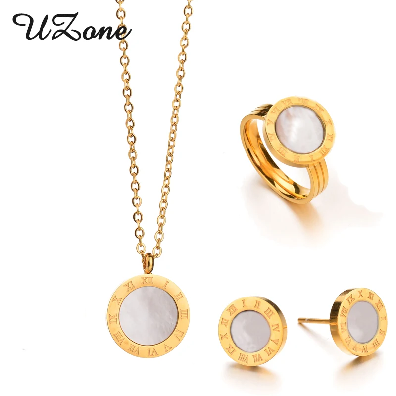 Комплект ювелирных изделий UZone Брендовые украшения из ракушек колец серег