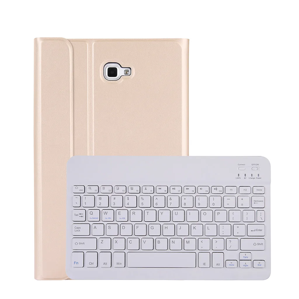Золотой VOBERRY клавиатура Беспроводная Bluetooth клавиатура для samsung Tab A T580/T585 10,1 дюймов ультра-тонкий из искусственной кожи чехол Smart Cover#2 - Цвет: Золотой