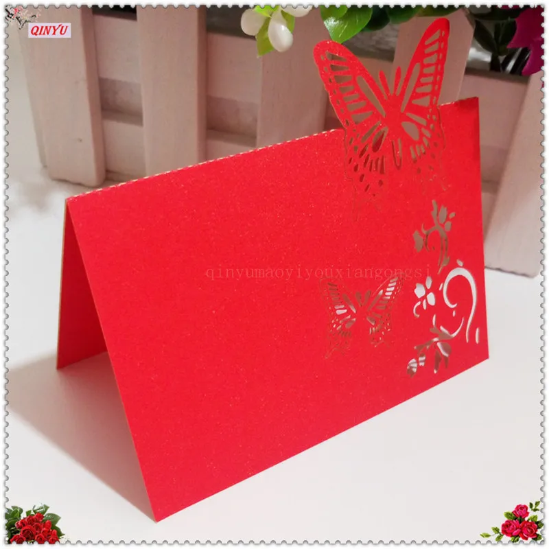 100Pcs Place Cards Seat Card Favor Decor Chic Name Wedding Party Table Decoration Supplies Pearlscent Paper 12*9cm 5Zsh075 | Дом и сад
