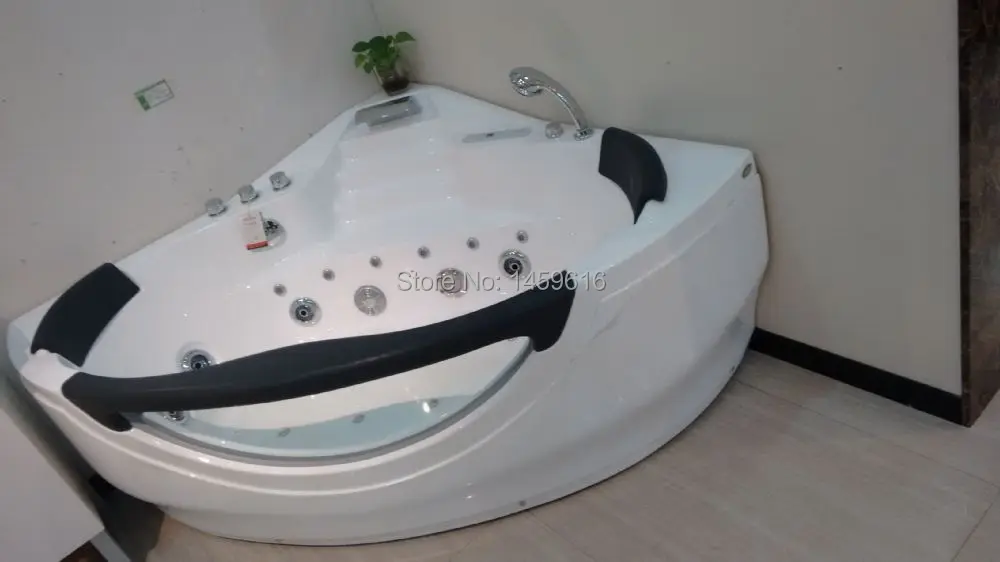 1400X1400 мм треугольная пузырьковая Ванна для серфинга Piscine гидромассажная Ванна из стекловолокна, угловая Двойная Массажная Ванна для людей W4016