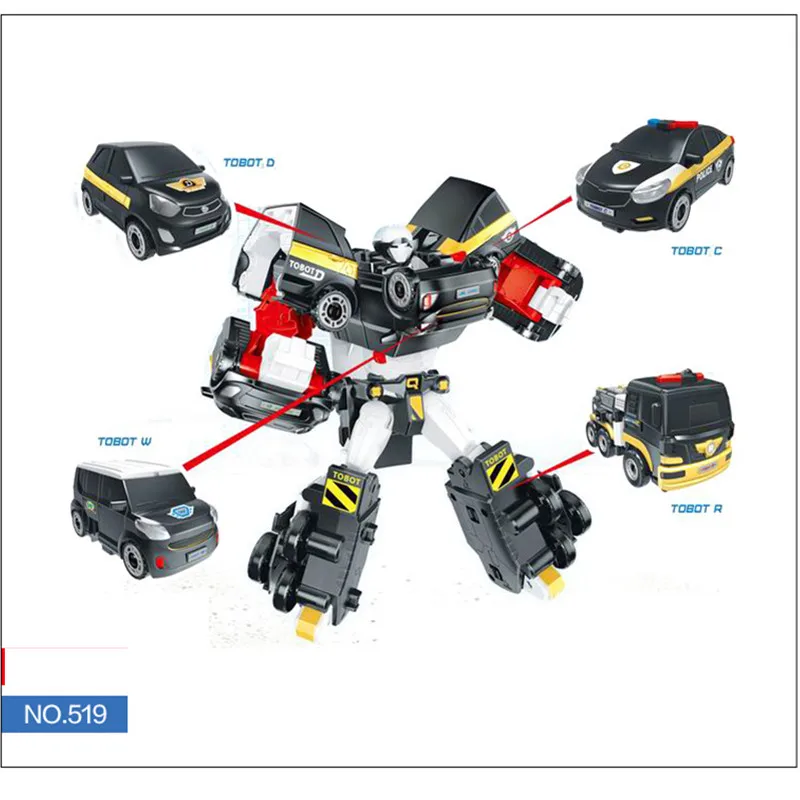 Lensple Tobot 3/2 в 1, Трансформационные машинки, робот, фигурка, игрушки, мультяшный персонаж, 3 машинки, сливаются, деформация, модель робота, игрушки - Цвет: I Medium Size 4in1