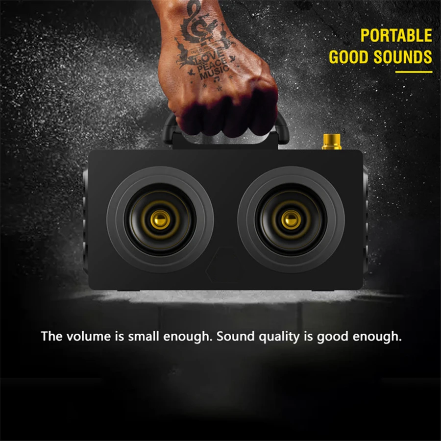 Портативная деревянная колонка с граффити 20 Вт беспроводная уличная Bluetooth