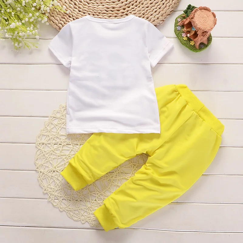 Children Pure Cotton Clothing Outfits Baby Boy Girl T-Shirt Pants 2 Pcs/Sets Tracksuits Kids Summer Infants Sets | Мать и ребенок