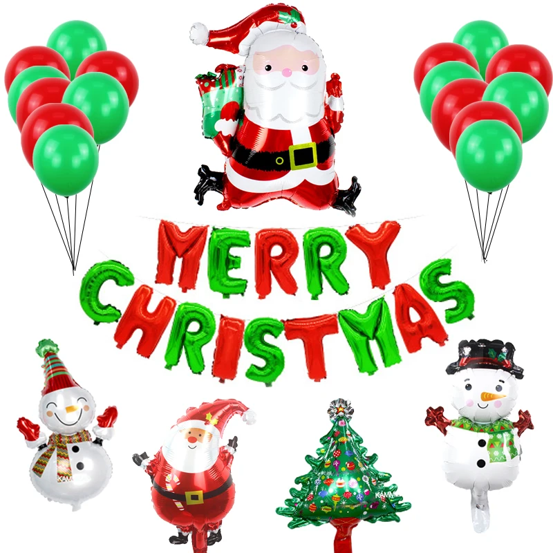 

wholesale Santa Clause Foil Balloons Christmas Party Holiday Home Party Decorations Store New Year Xmas Layout Kids Toy Gift