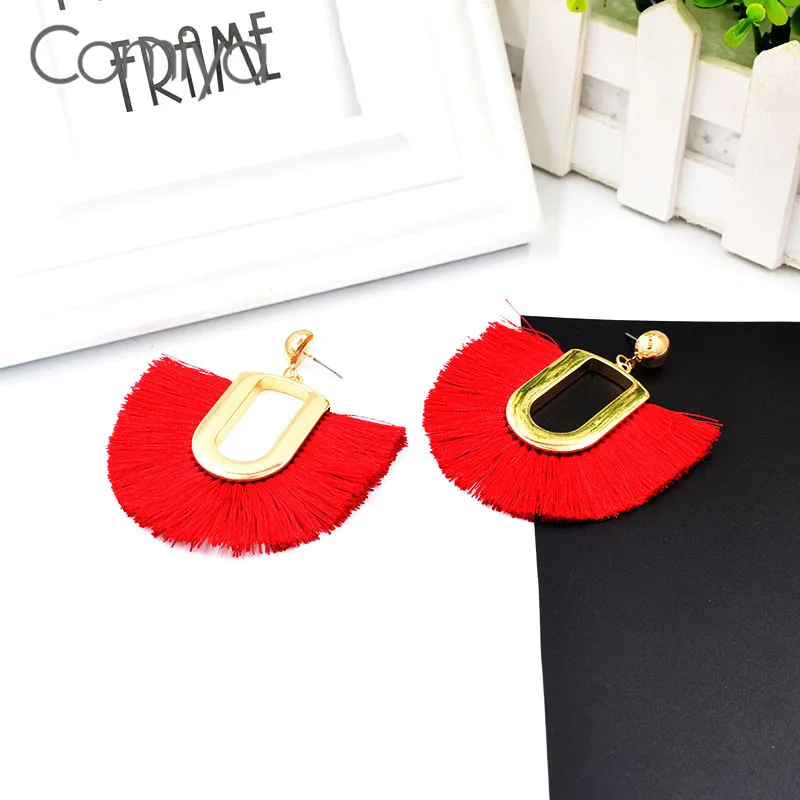 Comiya Бренд кисточкой серьги для женщин красный цвет личность интимные аксессуары