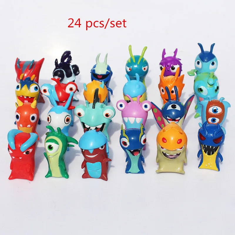Slugterra модель игрушки 16/24 шт 5 см с рисунком из аниме мультфильм "Слагтерра" мини-монстр ПВХ Фигурки игрушки для детей, для мальчиков, рождественские день рождения подарки