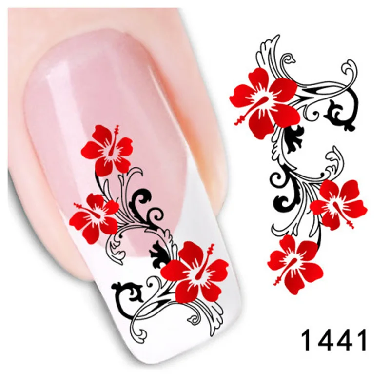 Bittb 4 шт с изображением цветов переводные наклейки для ногтей Временные