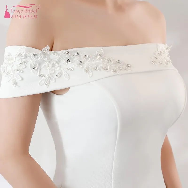 

White Boat Neck Long Bridesmaid Dresses Side Slit Long Dress For Wedding Party For Woman vestido madrinha JQ130