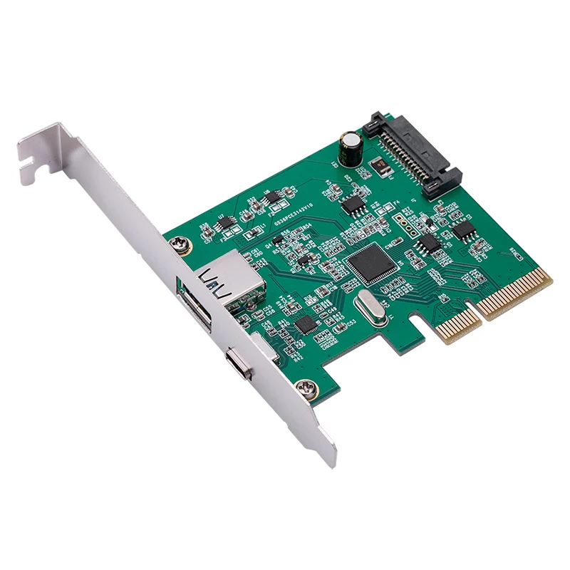 USB адаптер PCIE PCI-E 3 1 Gen 2 Type-A + Type-c PCI Express для концентратора карт 10 Гбит/с чипы ASM3142 ПК |