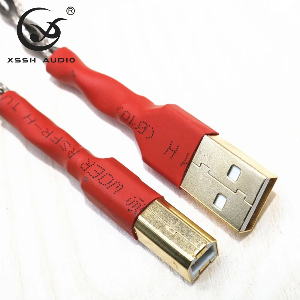 XSSH аудио OFC Чистая медь Серебристый Аудио удлинитель Кабель оплетка Aux USB DAC AV
