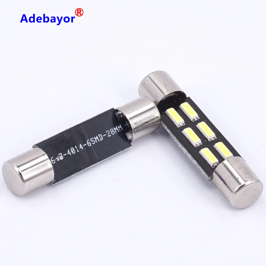 50X T6.3 28 мм 4014 6SMD ксеноновая белая C5W Festoon лампа светодиодный автомобильный