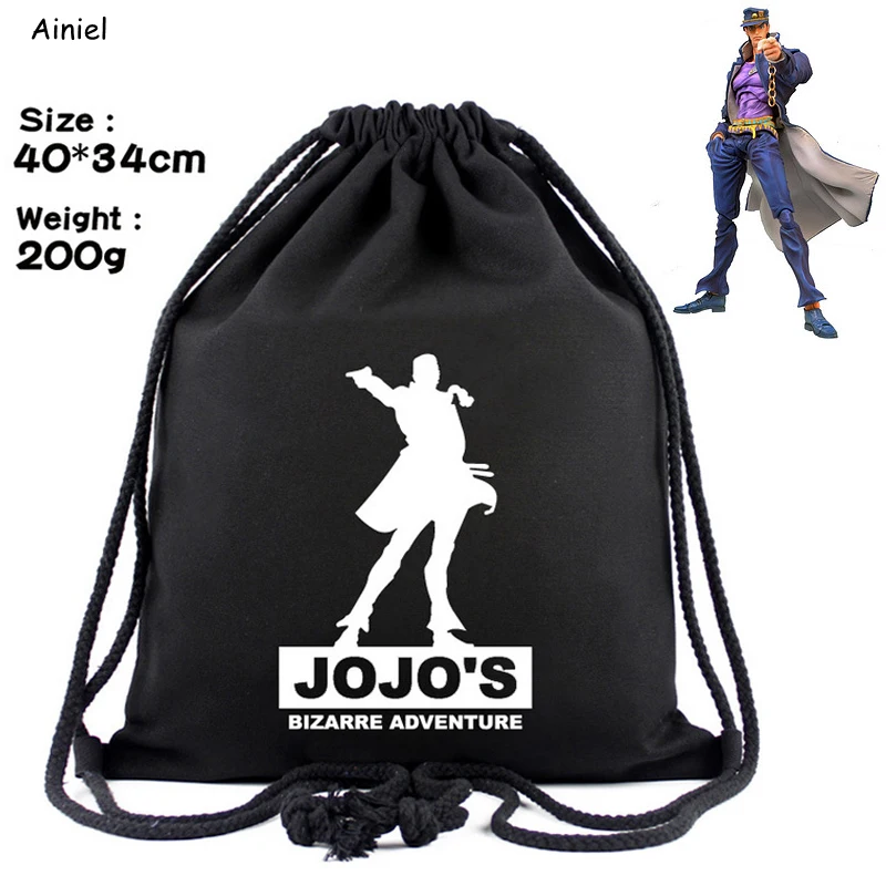 

Холщовый костюм для косплея аниме «невероятные приключения Джоджо», дорожная сумка для мужчин и женщин, Простой Школьный ранец на шнурке
