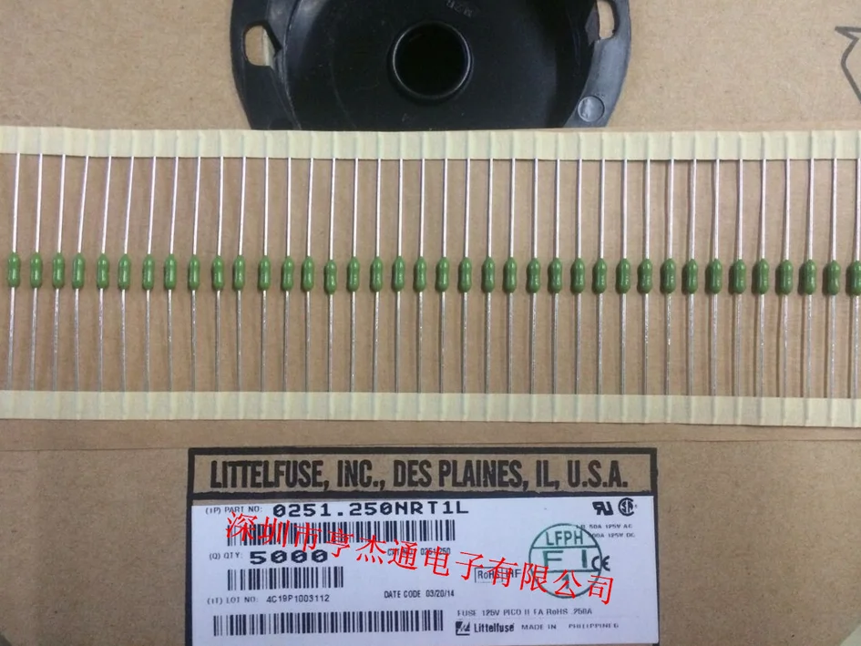 

Free shipping 100pcs import US Littelfuse fuse green resistance fuse 0251.250NRT1L 250MA 1/4A LF 125V
