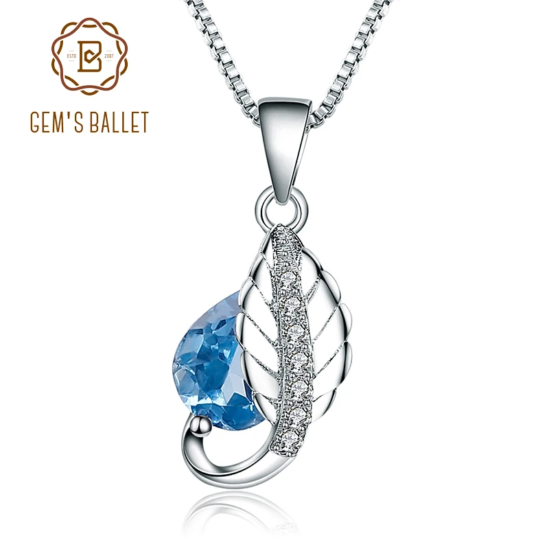 Женское Ожерелье GEM'S BALLET подвеска из серебра 925 пробы с натуральным швейцарским