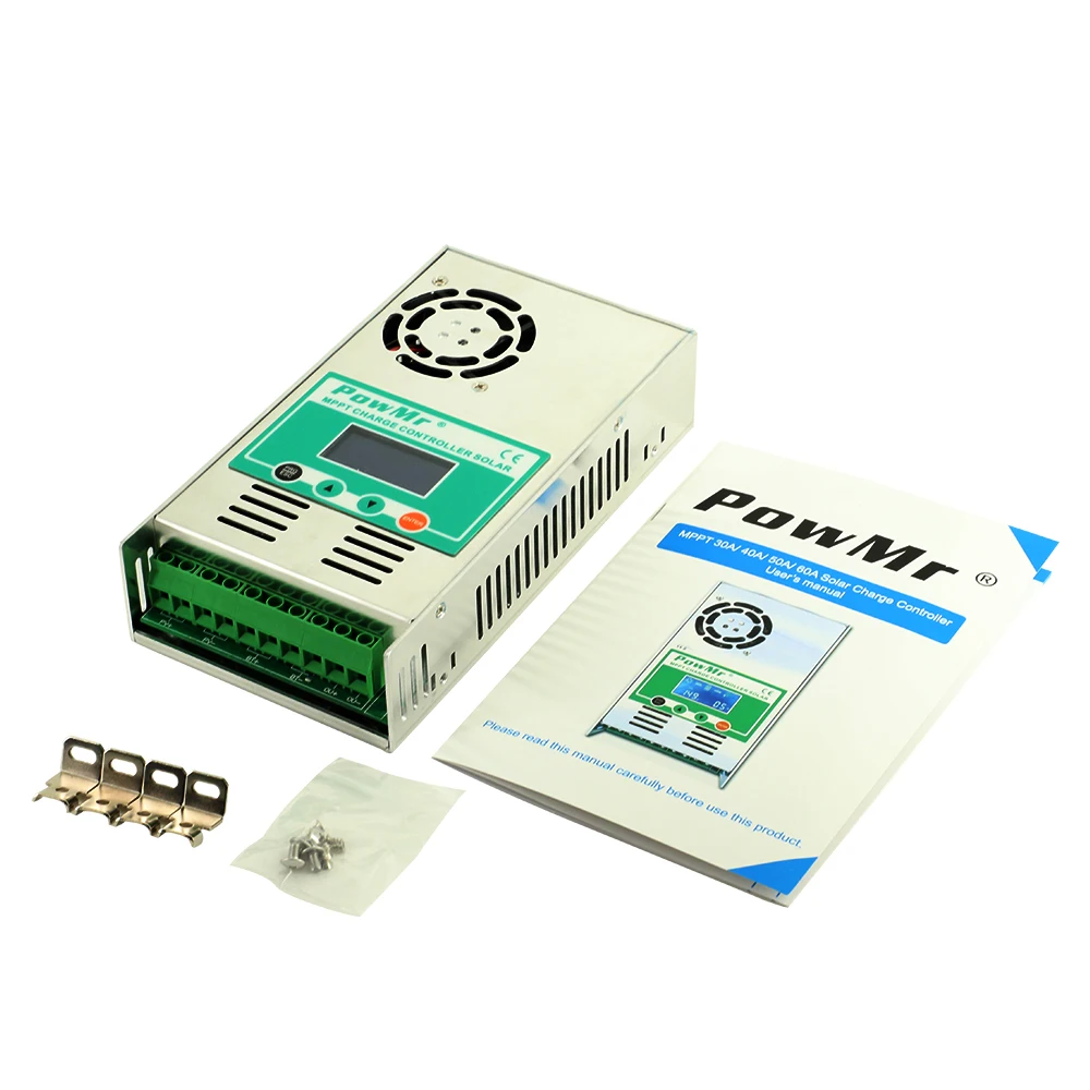 PowMr 120A 100A 60A MPPT солнечные контроллеры заряда 12 В 24 в 36 в 48 в авто 190 в PV ЖК-дисплей свинцово-кислотные литиевые регуляторы батарей