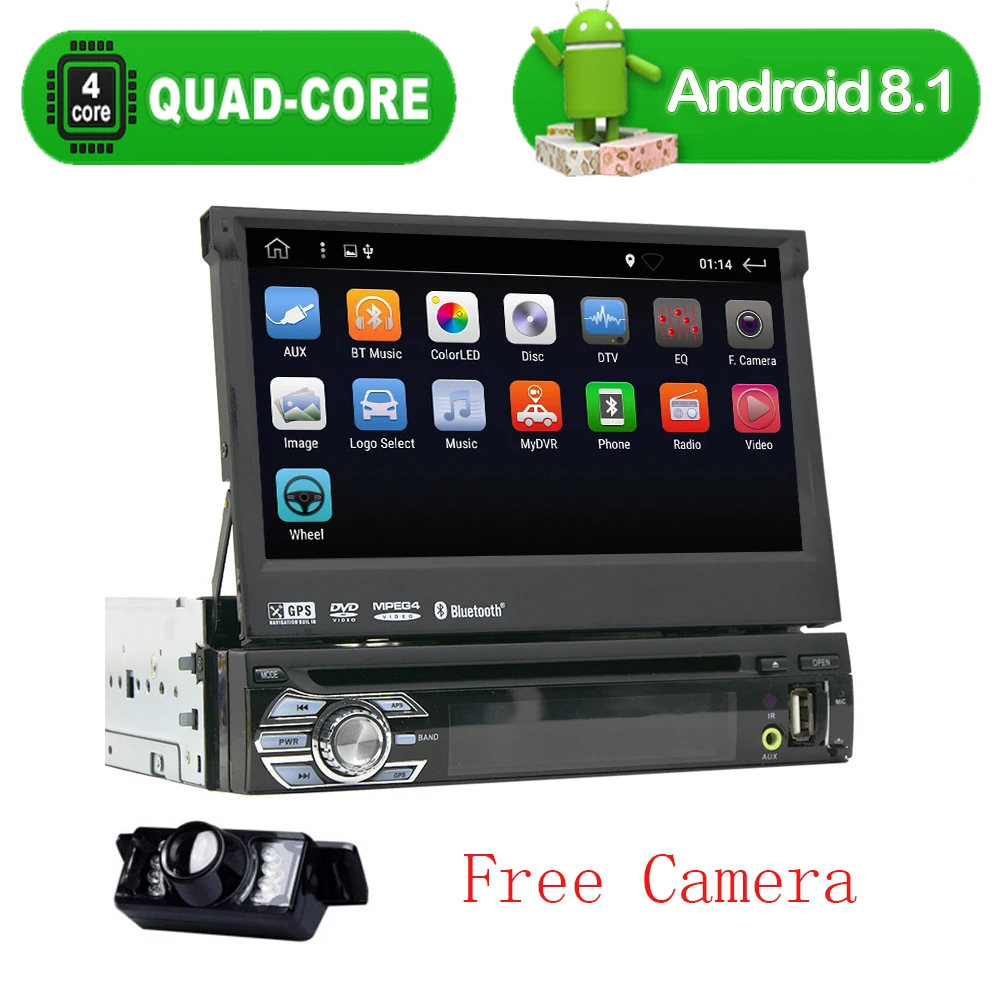 Android 8 1 HD 1024*600 автомобильный dvd-плеер радио для универсального автомобильного