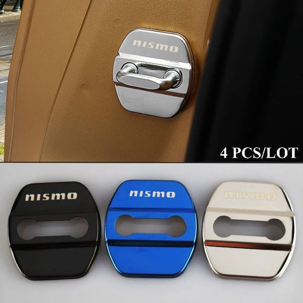 Car Door Lock Cover Protective Stainless Steel Case For Nissan nismo Emblem Badges Accessories Styling 4PCS/Lot | Автомобили и