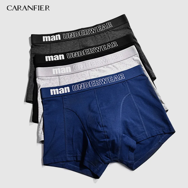 CARANFIER, 6 шт., мужские эластичные хлопковые длинные боксеры, средняя талия, большие размеры, мужское нижнее белье, дышащие мужские брендовые боксеры, M-XXXL