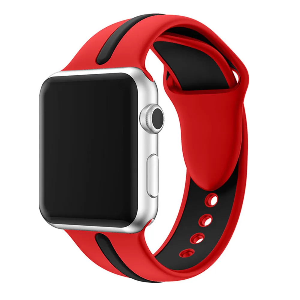 Мягкий спортивный силиконовый сменный ремешок для Apple Watch Series 1/2/3 38 мм 42 наручных