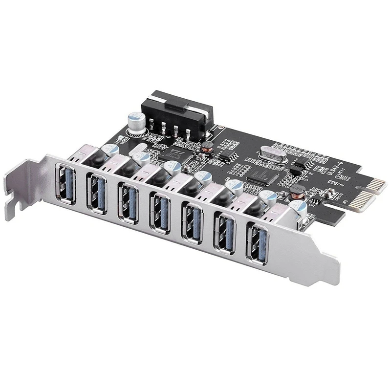 Pci-E Usb 3 0 карта расширения 7 портов супер скорость до 15 pin Sata разъем питания Pci Express
