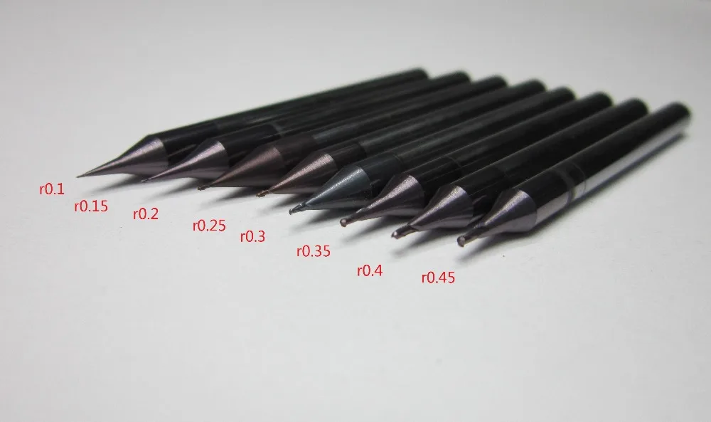 8 шт. концевые фрезы HRC55 из карбида вольфрама с 2 канавками | Инструменты